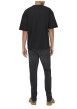 Thumbnail T-shirt noir uni avec une coupe droite et des manches courtes - Image 4