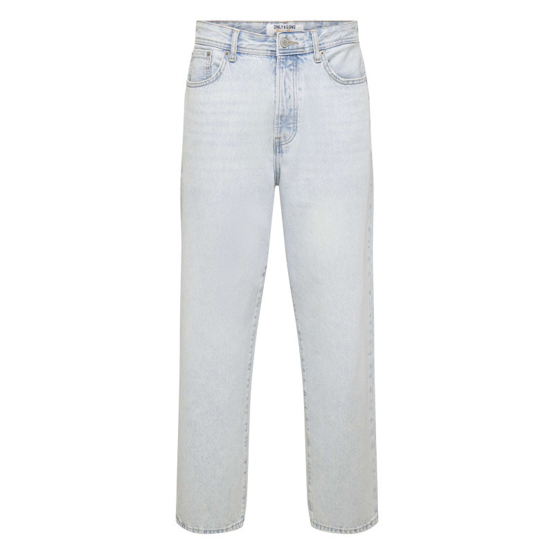 Only&sons - Jean Baggy En Coton Beige Uni Avec Une Coupe Droite à Zip Et à Bouton - Beige Only&sons - Jean Baggy En Coton Beige Uni Avec Une Coupe Droite à Zip Et à Bouton - Beige
