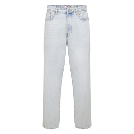 Jean Baggy en coton beige uni avec une coupe...