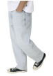 Thumbnail Jean Baggy en coton beige uni avec une coupe droite à zip et à bouton - Image 6
