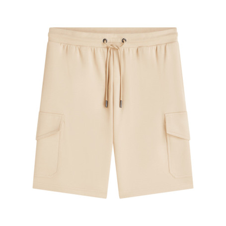 Short cargo en coton mélangé beige pourvu d'une...