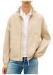 Thumbnail Blouson beige pourvu d'une fermeture zippée ton sur ton et du patch de la marque - Image 2