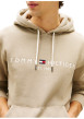 Thumbnail Sweat taupe à coupe ajustée pourvu d'un col à capuche avec cordon de serrage - Image 4