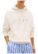 Thumbnail Sweat beige en coton pourvu d'un col à capuche avec cordon de serrage - Image 2