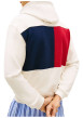 Thumbnail Sweat beige en coton pourvu d'un col à capuche avec cordon de serrage - Image 4