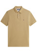 Thumbnail Polo en coton biologique beige à coupe droite pourvu d'un col à revers