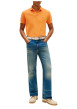 Thumbnail Polo en coton biologique orange à coupe droite pourvu d'un col à revers - Image 5