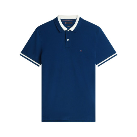 Polo en coton biologique marine à coupe droite...