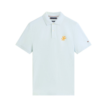 Polo en coton biologique ciel pourvu d'un col à...