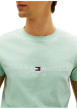 Thumbnail T-shirt en coton vert d'eau à coupe droite pourvu d'un col rond finement côtelé - Image 4