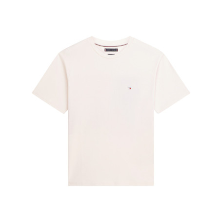 T-shirt en coton beige à coupe droite pourvu de...