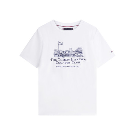 T-shirt en coton blanc à coupe droite pourvu de...