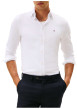 Thumbnail Chemise en coton mélangé blanche à coupe slim pourvue d'un col boutonné - Image 2
