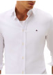 Thumbnail Chemise en coton mélangé blanche à coupe slim pourvue d'un col boutonné - Image 4