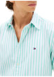 Thumbnail Chemise en coton turquoise à coupe droite ornée d'un motif à rayures - Image 4