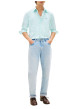 Thumbnail Chemise en coton turquoise à coupe droite ornée d'un motif à rayures - Image 5
