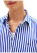Thumbnail Chemise en coton marine à coupe droite ornée d'un motif à rayures - Image 4