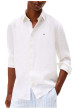 Thumbnail Chemise en lin blanche à coupe droite pourvue d'un col boutonné - Image 2