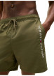 Thumbnail Short de bain kaki à coupe ajustée pourvu du nom de la marque - Image 4