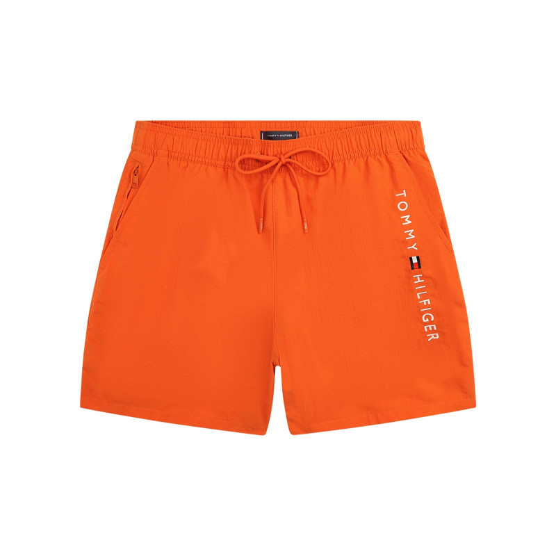 Tommy Hilfiger - Short De Bain Orange à Coupe Ajustée Pourvu Du Nom De La Marque - Orange