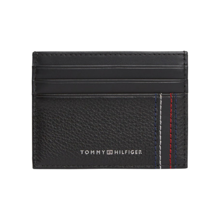 Porte-cartes en cuir noir aspect grainé pourvu...