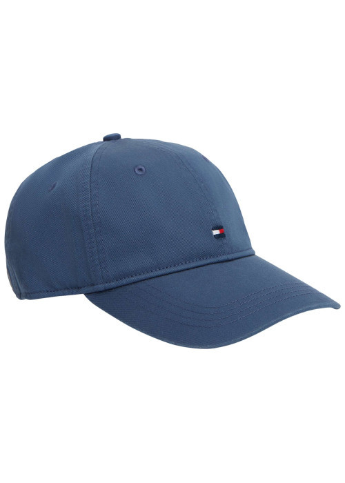 Casquette en coton biologique bleue pourvue d'une fermeture strapback
