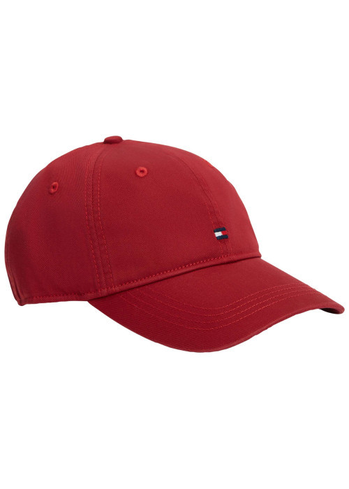 Casquette en coton biologique rouge pourvue d'une fermeture strapback