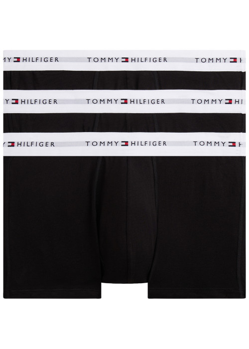 Lot de 3 boxers en coton noirs pourvus d'une taille élastiquée