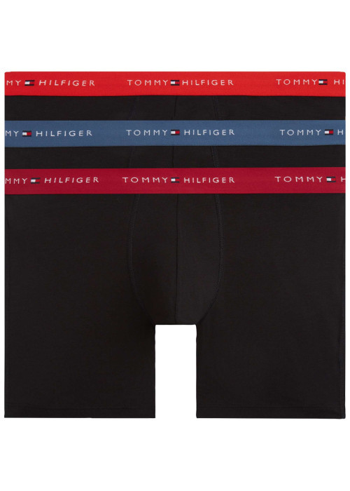 Lot de 3 boxers en coton noirs pourvus d'une taille élastiquée