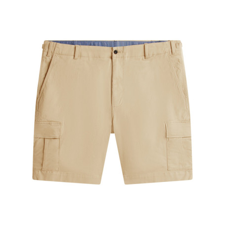 Short cargo en coton beige uni avec une coupe...