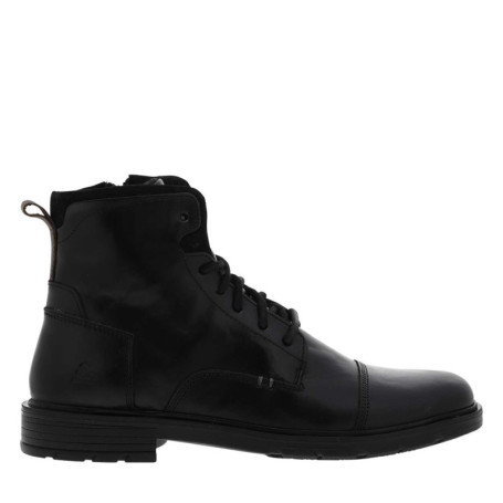 Bottines noires à talon compensé bas et à...
