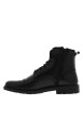 Thumbnail Bottines noires à talon compensé bas et à lacets et zip latéral comme fermeture - Image 2