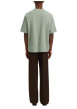 Thumbnail T-shirt vert d'eau uni coupe ample avec un col rond et des manches courtes - Image 4