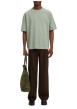 Thumbnail T-shirt vert d'eau uni coupe ample avec un col rond et des manches courtes - Image 5