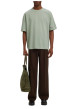 Thumbnail T-shirt vert d'eau uni coupe ample avec un col rond et des manches courtes - Image 5