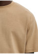 Thumbnail T-shirt beige uni coupe ample avec un col rond et des manches courtes - Image 5
