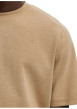 Thumbnail T-shirt beige uni coupe ample avec un col rond et des manches courtes - Image 5