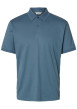Thumbnail Polo bleu uni avec une coupe droite et un col à revers boutonné