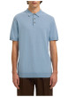Thumbnail Polo en coton bleu uni avec une coupe droite et un col boutonné - Image 2