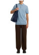 Thumbnail Polo en coton bleu uni avec une coupe droite et un col boutonné - Image 6