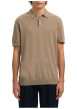 Thumbnail Polo en coton beige uni avec une coupe droite et un col boutonné - Image 2