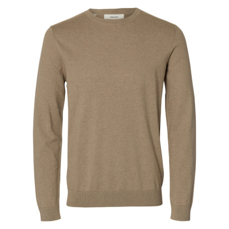 Pull en coton beige uni avec une coupe droite...