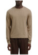 Thumbnail Pull en coton beige uni avec une coupe droite et des manches longues - Image 2