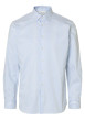 Thumbnail Chemise bleue à rayures avec un col boutonné et des manches longues