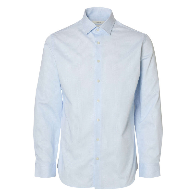 Selected Homme - Chemise Blanche Unie Avec Un Col Boutonné Et Des Manches Longues - Blanc Selected Homme - Chemise Blanche Unie Avec Un Col Boutonné Et Des Manches Longues - Blanc