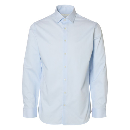 Chemise blanche unie avec un col boutonné et...