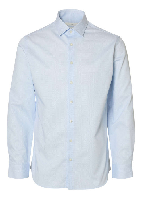 Chemise blanche unie avec un col boutonné et des manches longues