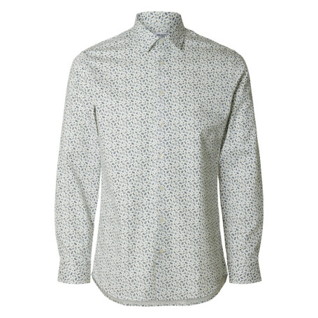 Chemise ciel à motifs avec une coupe ajustée et...