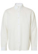 Thumbnail Chemise en lin et coton blanche uni avec une coupe ajustée et un col boutonné