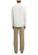 Thumbnail Chemise en lin et coton blanche uni avec une coupe ajustée et un col boutonné - Image 4